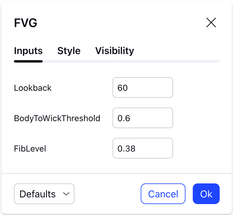 fvg indicator settings